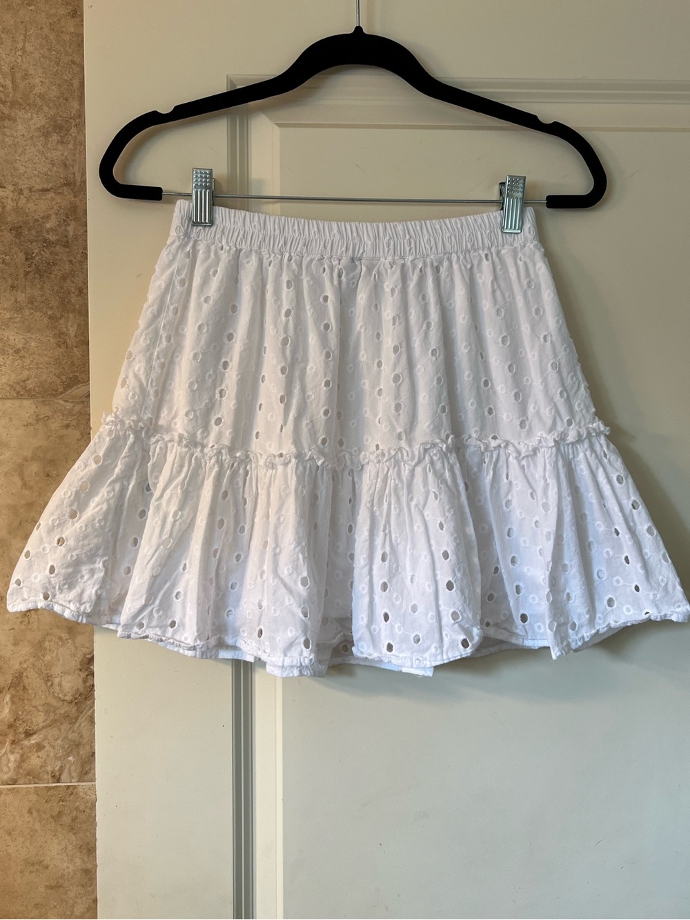 White cotton Mini Skirt
